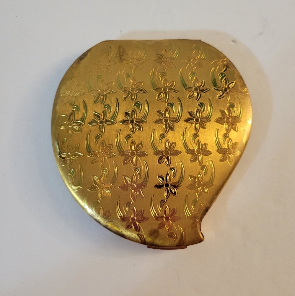 Elgin American Embossed Flower Mirror Compact